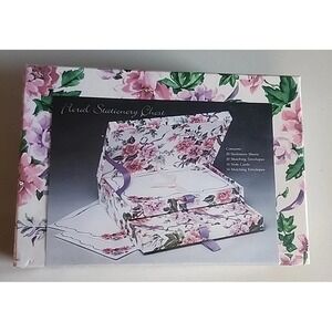 Floral Stationary Chest Box w Drawer Factory Sealed Nelson Graphomania New